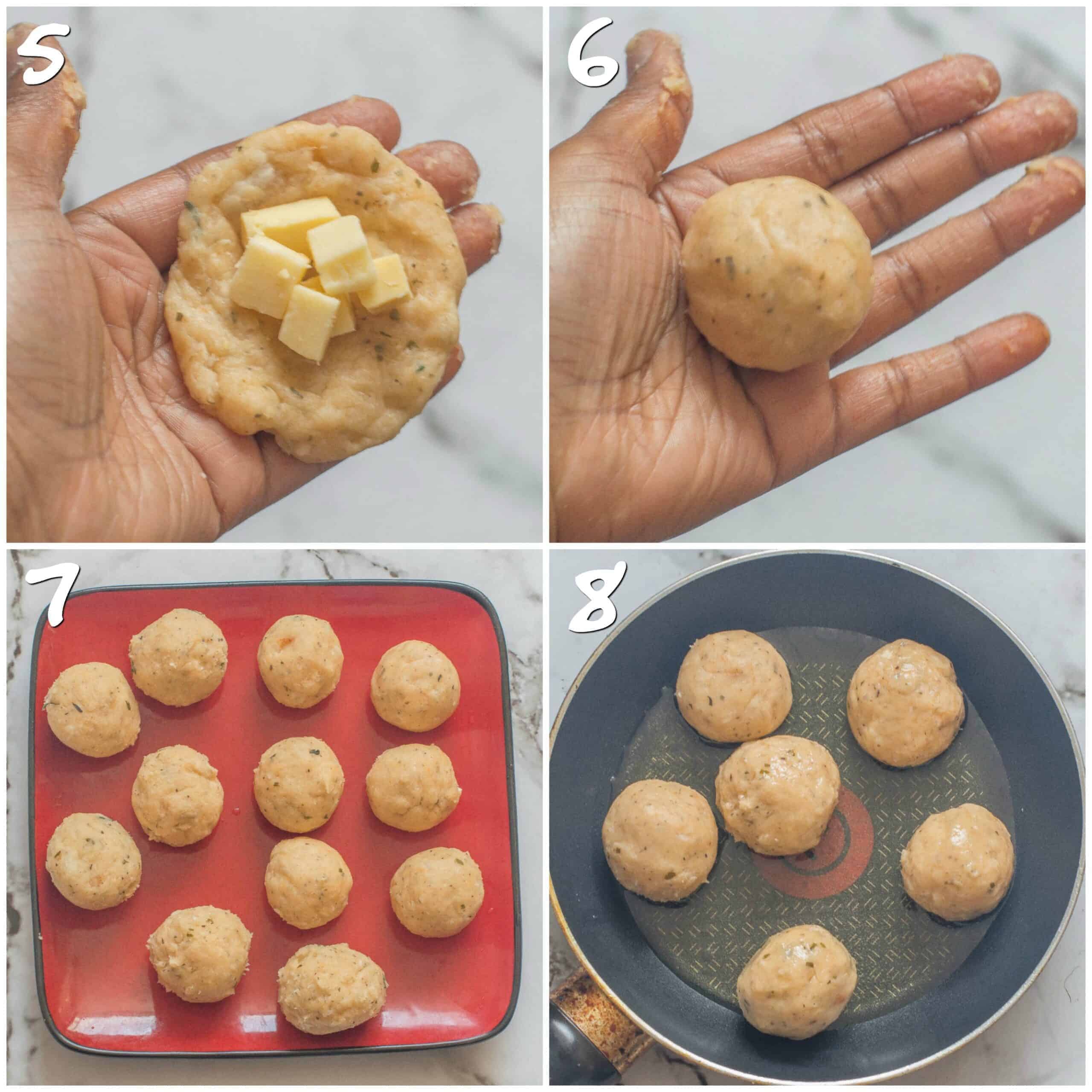 steps5-8 shaping the cheese balls