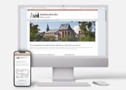 Redesign der Website Stiftergemeinschaft Justinuskirche e.V. – Ansicht PC / Smartphone