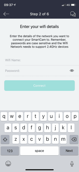 Neos Smartcam App - wifi setup
