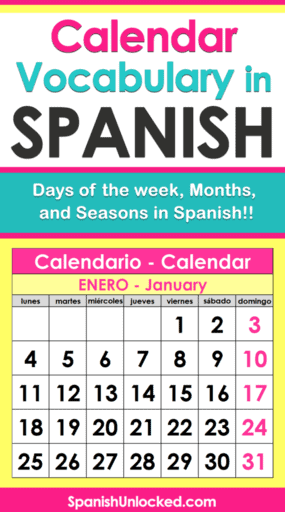 Calendar in Spanish: Days and Months | Spanish Unlocked