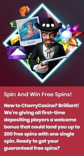 Play 200 Free Spins in CherryCasino!