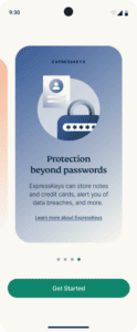 ExpressKeys app interface showing an onboarding window on Android.