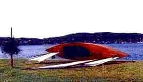 Beth sailing canoe is the perfect boat for travelling on top of hte car: storerboatplans.com