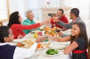 Family All Together At Christmas Dinner