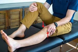 Checking the patellar mobility for stiffness as it can cause patellofemoral pain sydrome in the knee