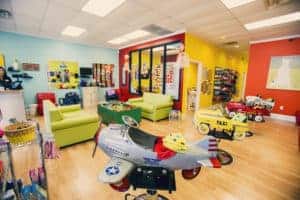 inside a pigtails & crewcuts kid's hair salon franchise