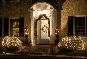 outside Christmas garland