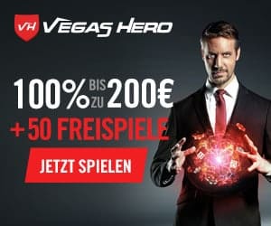 Vegas Hero Casino 50 Freispiele + 1.000€ Willkommensbonus