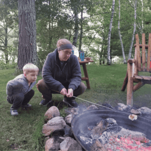 Roasting Marshmallows over a campfire