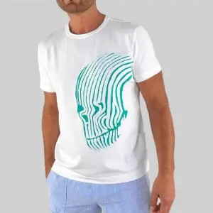 Make a Statement with Our Handcrafted Geometric Skull T-Shirt