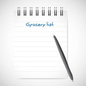 grocery list notepad illustration design