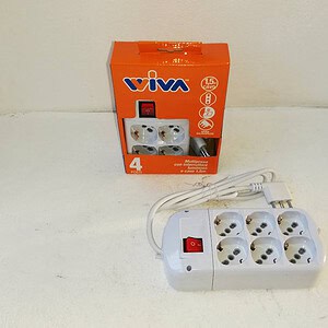 Ciabatta Multipresa con interruttore Quadra 4 - 6 Uscite WIVA - Schuko