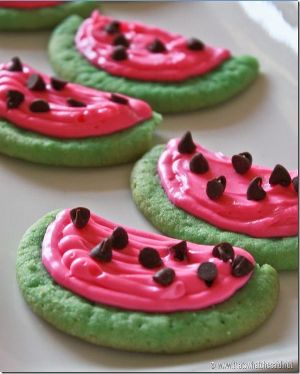 Watermelon Sugar Cookies by That's What She Said - 15 Easy Summer Cookie Recipes Watermelon Sugar Cookies by That's What She Said - 15 Easy Summer Cookie Recipes