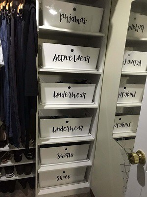 Labeling wardrobe baskets with the Scan N Cut