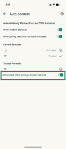 Toggle to disconnect ExpressVPN when joining a trusted network