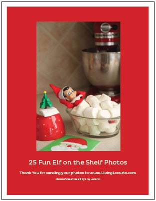 25 of the BEST Elf On The Shelf Ideas! Find fun posing ideas for moving your elf, cute free printables, arrival ideas and many more DIY ideas for your kid's Christmas elf. Book with over a month of elf ideas!