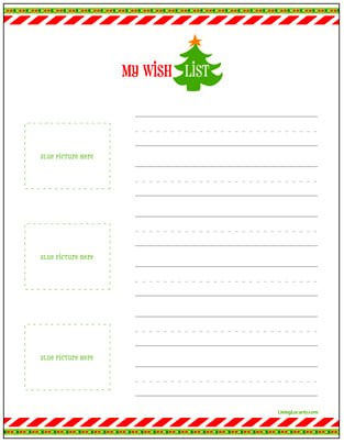 Holiday Christmas Gift Wish List Free Printable. Kids Activity Sheet. LivingLocurto.com