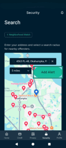 The Identity Defender Neighborhood Watch screen, highlighting the "Add Alert" button.