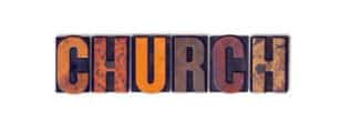 Blocks spelling the word Church