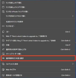Microsoft Edge で抜粋箇所の翻訳図