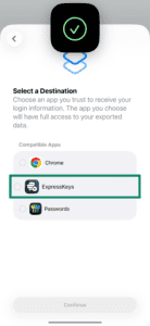 Export data from Bitwarden iOS app.