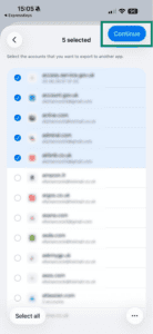 Import logins from Chrome to ExpressKeys iOS app.