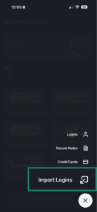 Import logins to ExpressKeys iOS app.