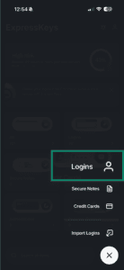 Logins in ExpressKey iOS app.