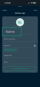 New login in ExpressKeys iOS app.