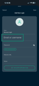 New login in ExpressKeys iOS app.