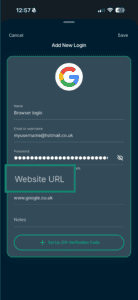 New login in ExpressKeys iOS app.