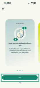 ExpressKeys setup showing Next button highlighted.