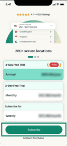 ExpressVPN subscription page.