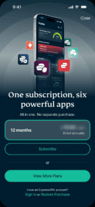 The subscription screen in the Identity Defender app on iOS.