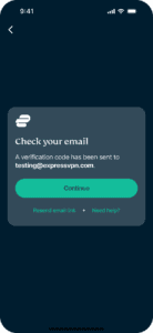 The ExpressVPN "Check your email" page on mobile.
