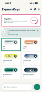 The ExpressKeys app's main screen, with the "All" widget highlighted.