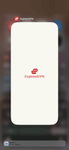 iOS App Switcher showing ExpressVPN.