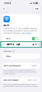 Tap your current active Wi-Fi network.