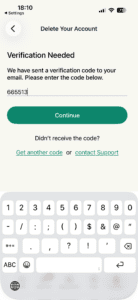 The Verification Needed screen in the ExpressVPN app for iOS.