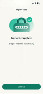 The Import Data screen on the ExpressKeys app on iOS.