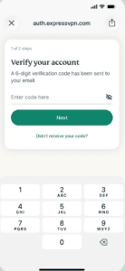 The "Check your email" screen for ExpressVPN, with a "Sign In" button.