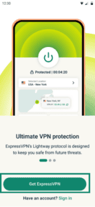 ExpressVPN sign in page.