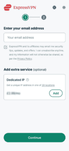ExpressVPN checkout page.