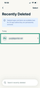 ExpressKeys Recently Deleted folder