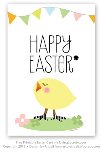 Free Printable Easter Card at LivingLocurto.com