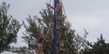 Climbing at warwick long bay play ground