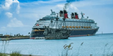 A cruise ship meets the pirates of the caribbean.