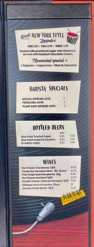 Disney Magic Soul Cat Lounge Menu