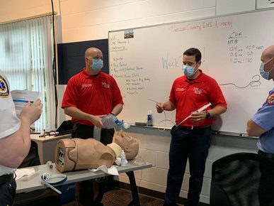 Pinellas County EMS class with COVID-19 face masks