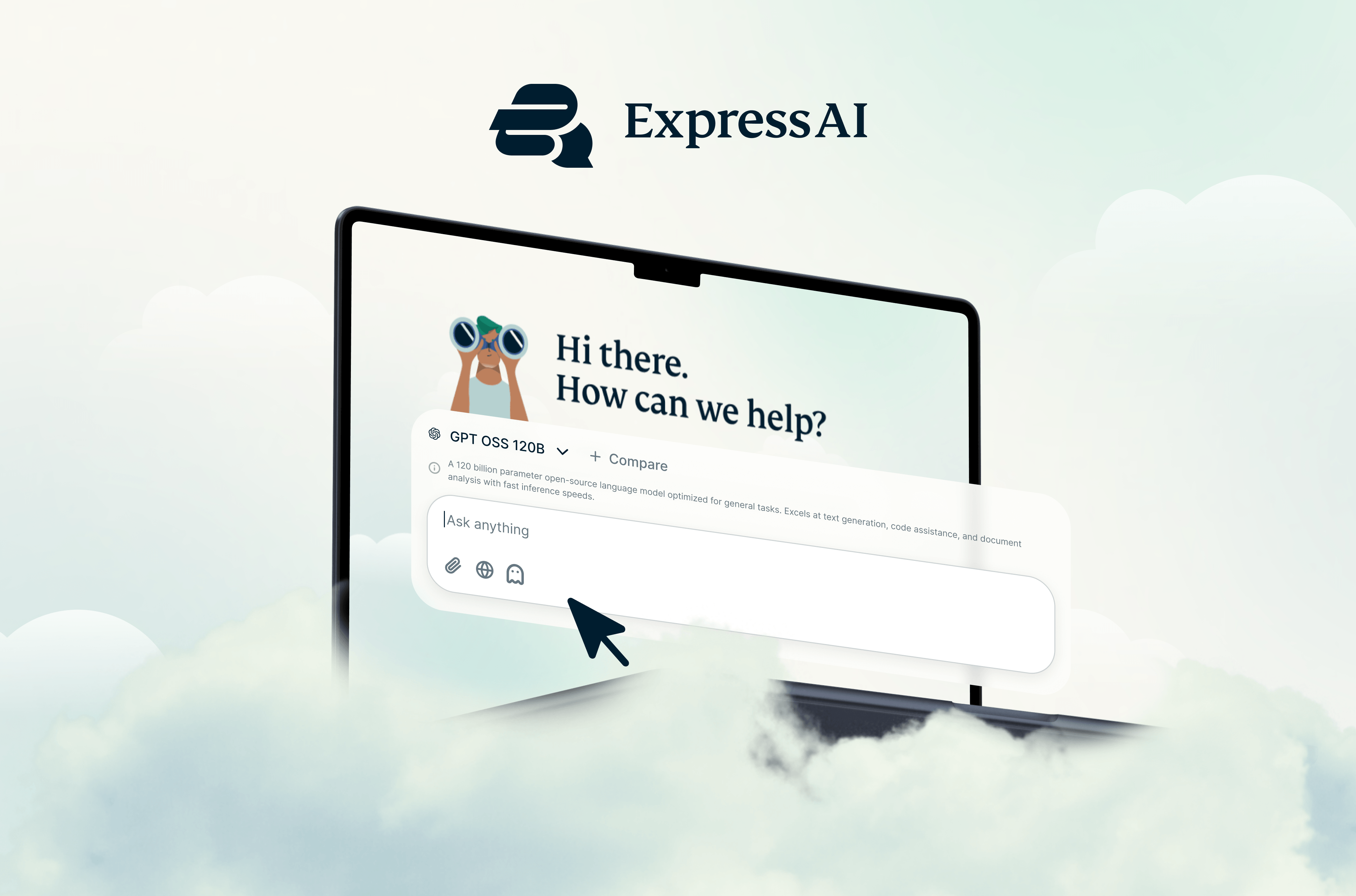 ExpressAI home screen on a macbook.